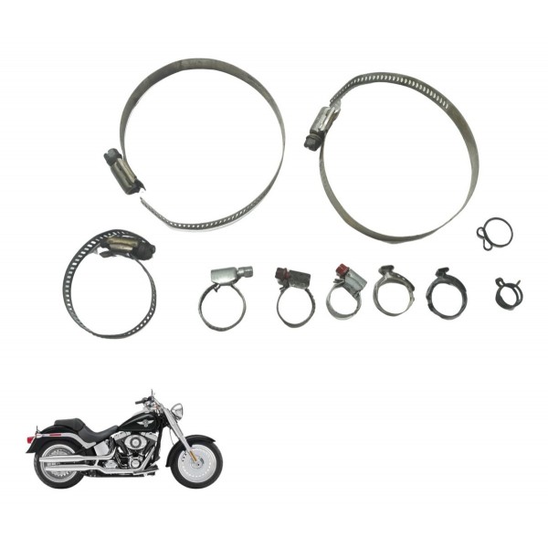 Kit Abraçadeiras Diversas Harley Softail Fat Boy 12-15 Orig
