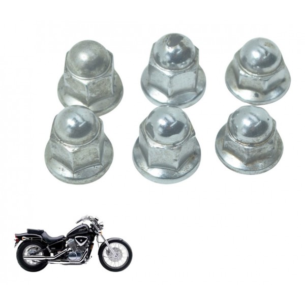 Jogo Porca Escape Honda Vt Shadow 600 C 95-05 Original