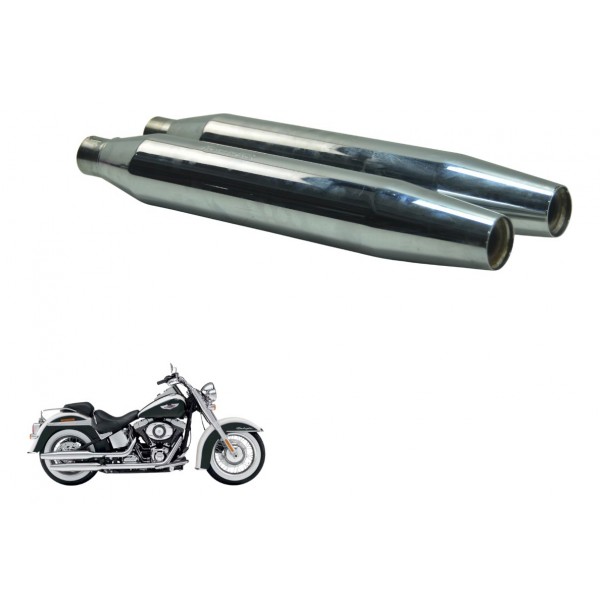 Par Ponteira Escape Harley Softail Deluxe Flstn 12-15 Orig