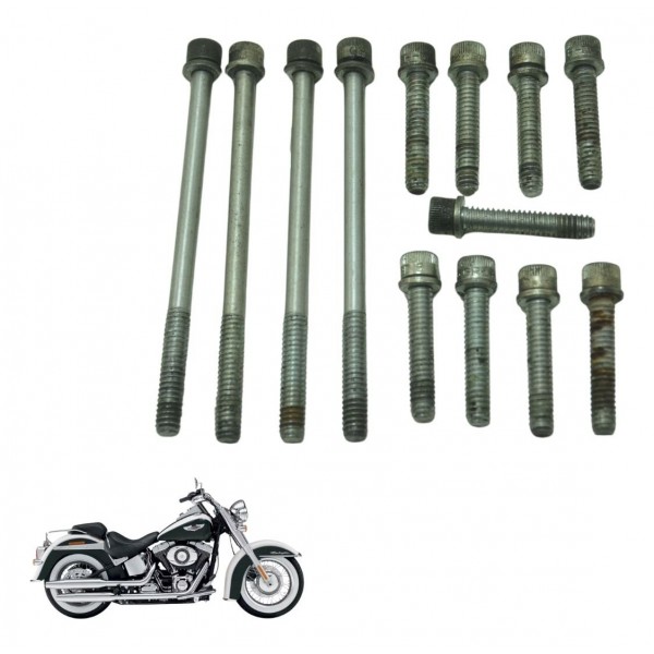 Jogo Parafuso Tampa Prima Harley Softail Deluxe Flstn 12-15