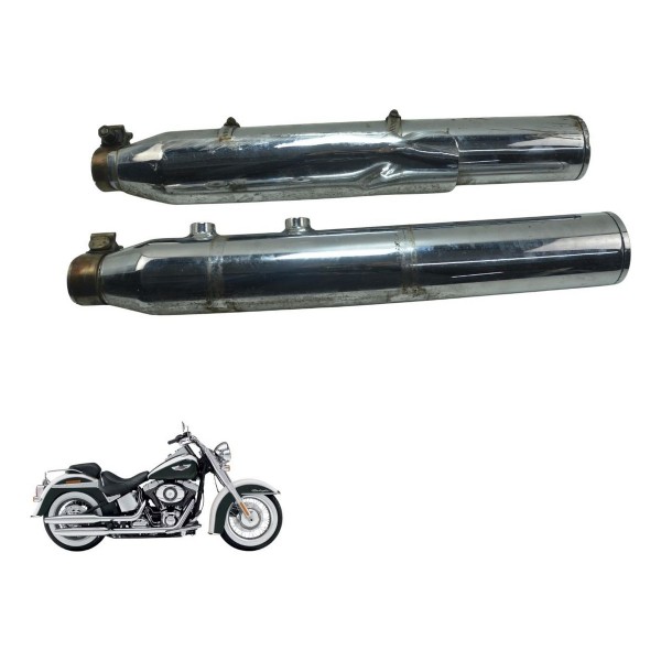 Par Ponteira Esport C/deta Harley Softail Deluxe Flstn 12-15
