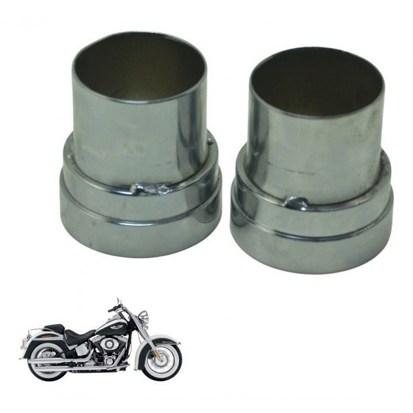 Par Acabamento Ponteira Harley Softail Deluxe Flstn 12-15