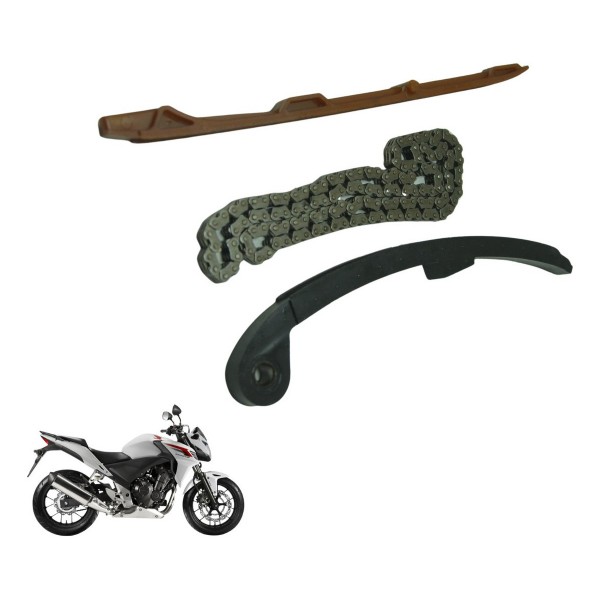 Kit Guia Tensor Corrente Comando Honda Cb 500 F 14-15 Orig