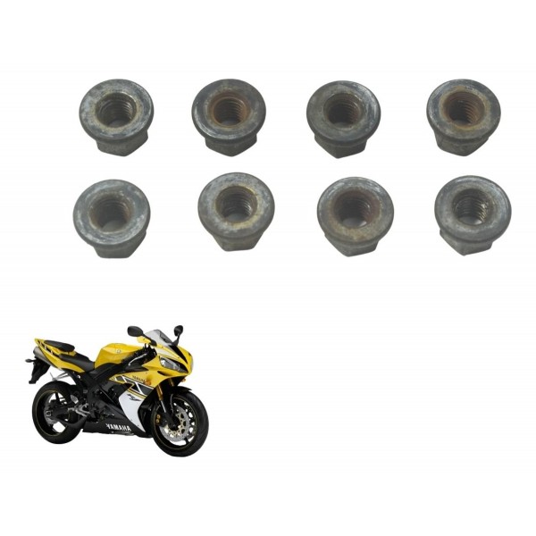 Jogo Porca Escape Yamaha Yzf R1 04-06 Original