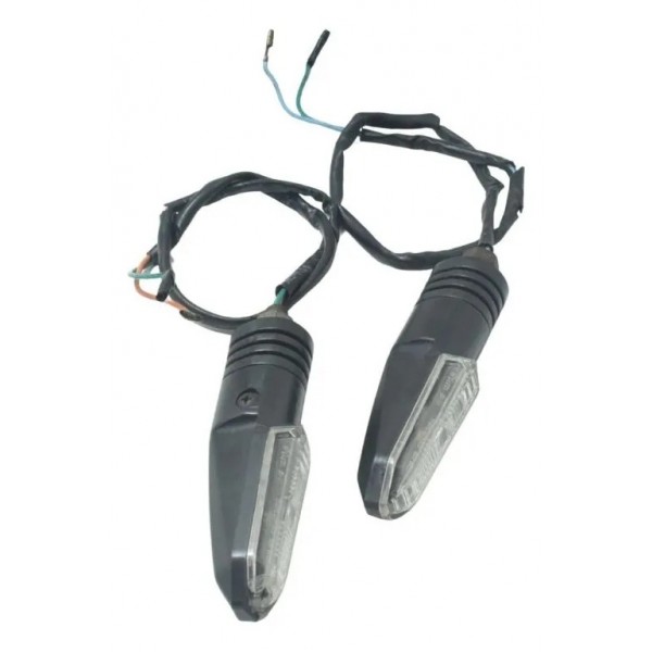 Par Pisca Traseiro Paralelo C/ Avaria Kawasaki Zx6r 08-12 Direito Cinza