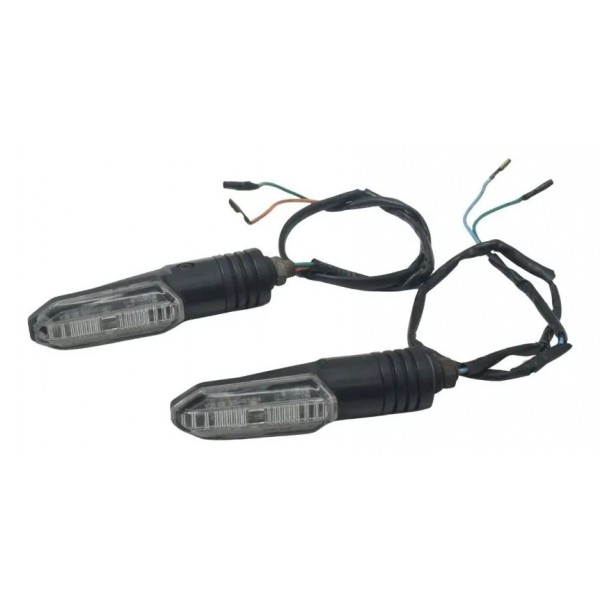 Par Pisca Traseiro Paralelo C/ Avaria Kawasaki Zx6r 08-12 Direito Cinza