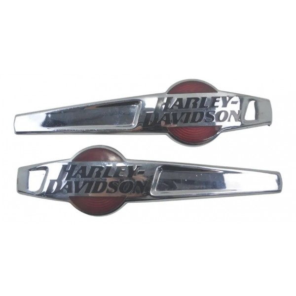 Par Emblema Tanque Harley Xl 1200 Cb 14-16 Original Prateado