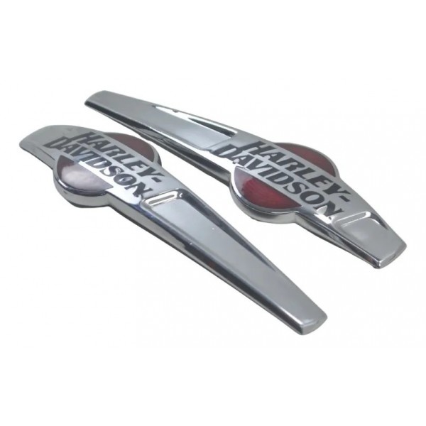 Par Emblema Tanque Harley Xl 1200 Cb 14-16 Original Prateado