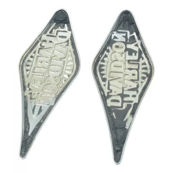 Par Emblema Tanque Harley Softail Heritage Classic 11-15 Ori Prateado