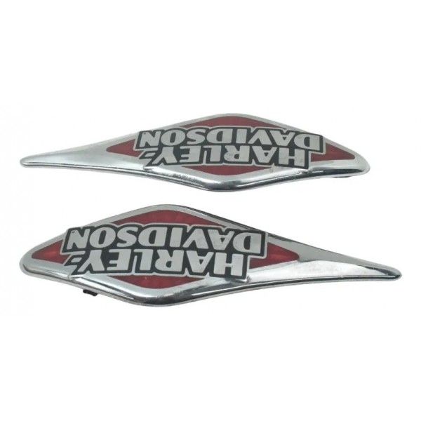 Par Emblema Tanque Harley Softail Heritage Classic 11-15 Ori Prateado