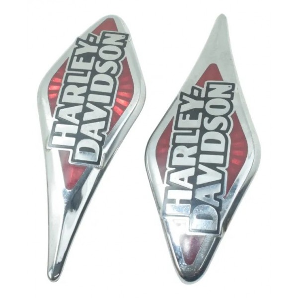 Par Emblema Tanque Harley Softail Heritage Classic 11-15 Ori Prateado