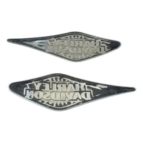 Par Emblema Tanque Harley Softail Heritage Classic 11-15 Ori Prateado