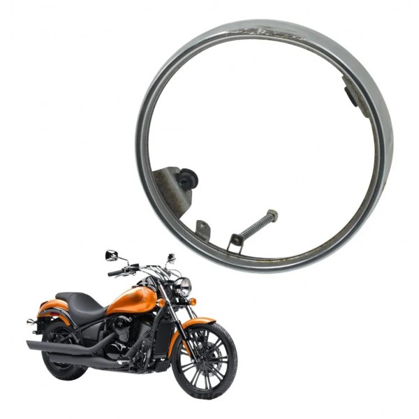 Aro Farol C/avaria Kawasaki Vulcan Custom 900 09-15 Original Prateado