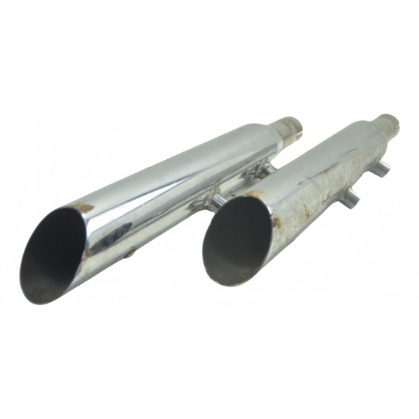 Par Ponteira Escape C/ Detalhes Harley Xl 883 N 1200 Orig