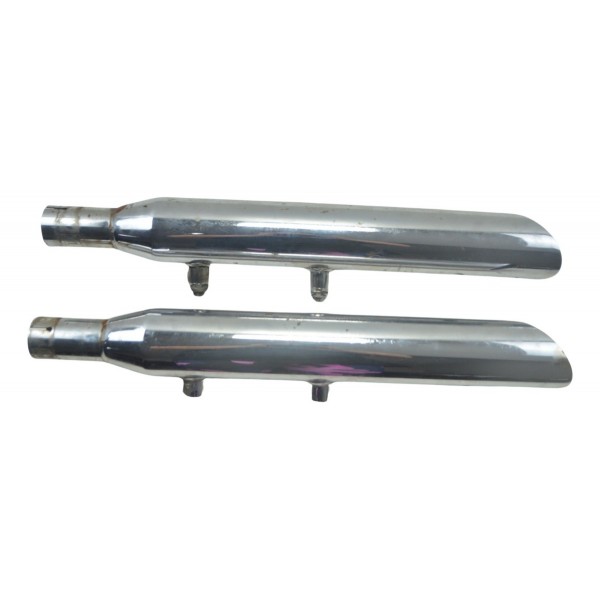 Par Ponteira Escape C/ Detalhes Harley Xl 883 N 1200 Orig