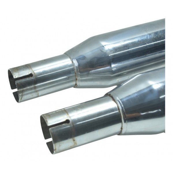 Par Ponteira Escape C/ Detalhe Esportivo Harley Xl 1200 2013 Prateado