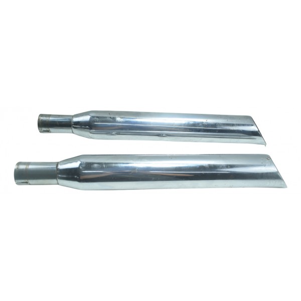 Par Ponteira Escape C/ Detalhe Esportivo Harley Xl 1200 2013 Prateado